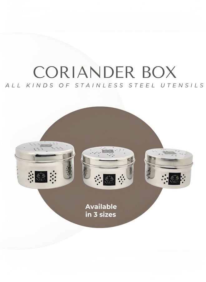 Nyra Kitchenware Coriander Box Container Set - Stainless Steel Flip Top Fridge Container - Image 3